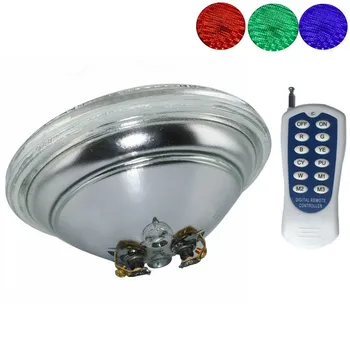 12V RGB LED Underwater Light with Remote Control Round Swimming Pool Pond Light Waterproof Lamp ac12v 36w led underwater light 12 3w epistar rgb swimming pool light with remote control ip68 wall mounted fountain pond lamp