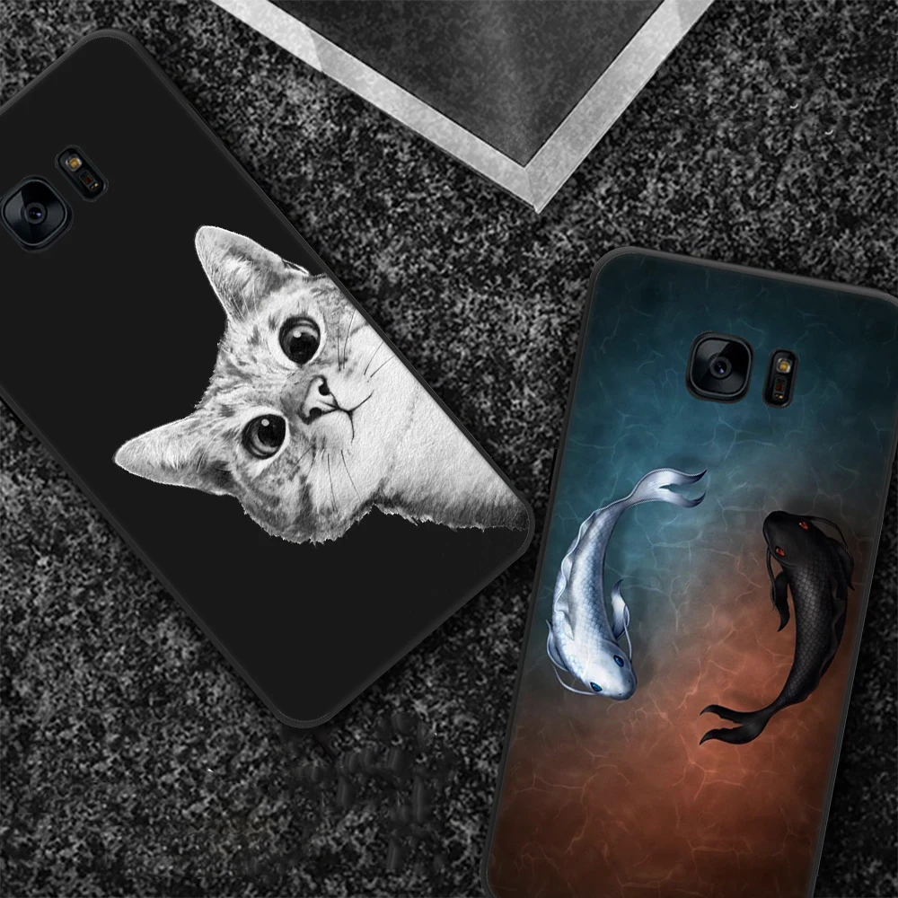 

Lovely Siliocne Painted TPU Case For Samsung S8 S9 Plus Note 9 8 Case Floral Pattern Matte Cover for Samsung Galaxy S7 S6 Edge