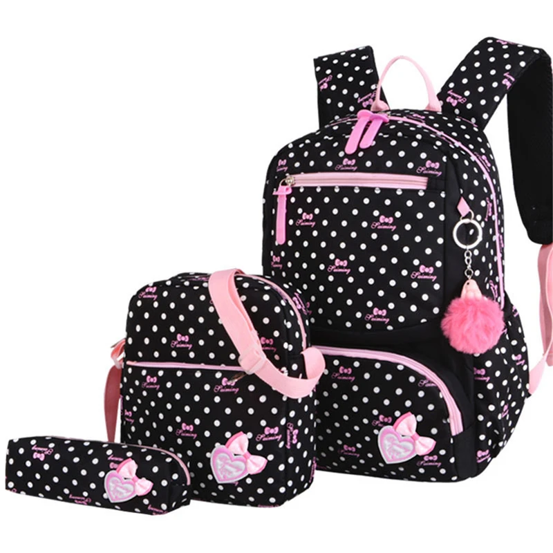 3pcs/set Kids Spotted Backpack Nylon Satchel Kids Boys Girl Backpack School Bag 3pcs/set Kids Spotted Backpack Nylon Satchel Kids Boys Girl Backpack School Bag