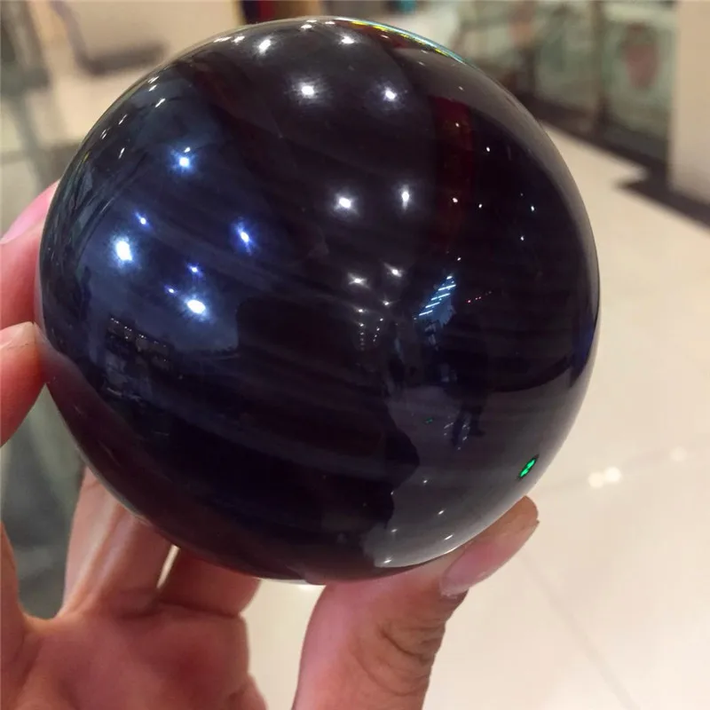 

drop shipping Natural rainbow obsidian Crystal gemstone ball meditation reiki healing chakra obsidian crystal sphere fengshui