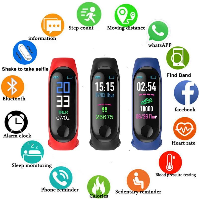 

IP67 Waterproof Activity Tracker, Calorie Counter, Smart Watch Bracelet Pedometer Wristband for Android and iOS Phone