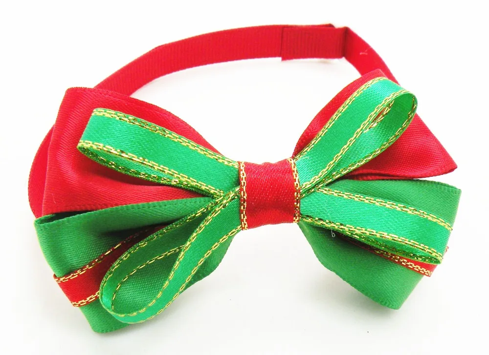 50PC/Lot Handmade Ribbon Dog Ties Christmas Dog Bow Ties Neckties