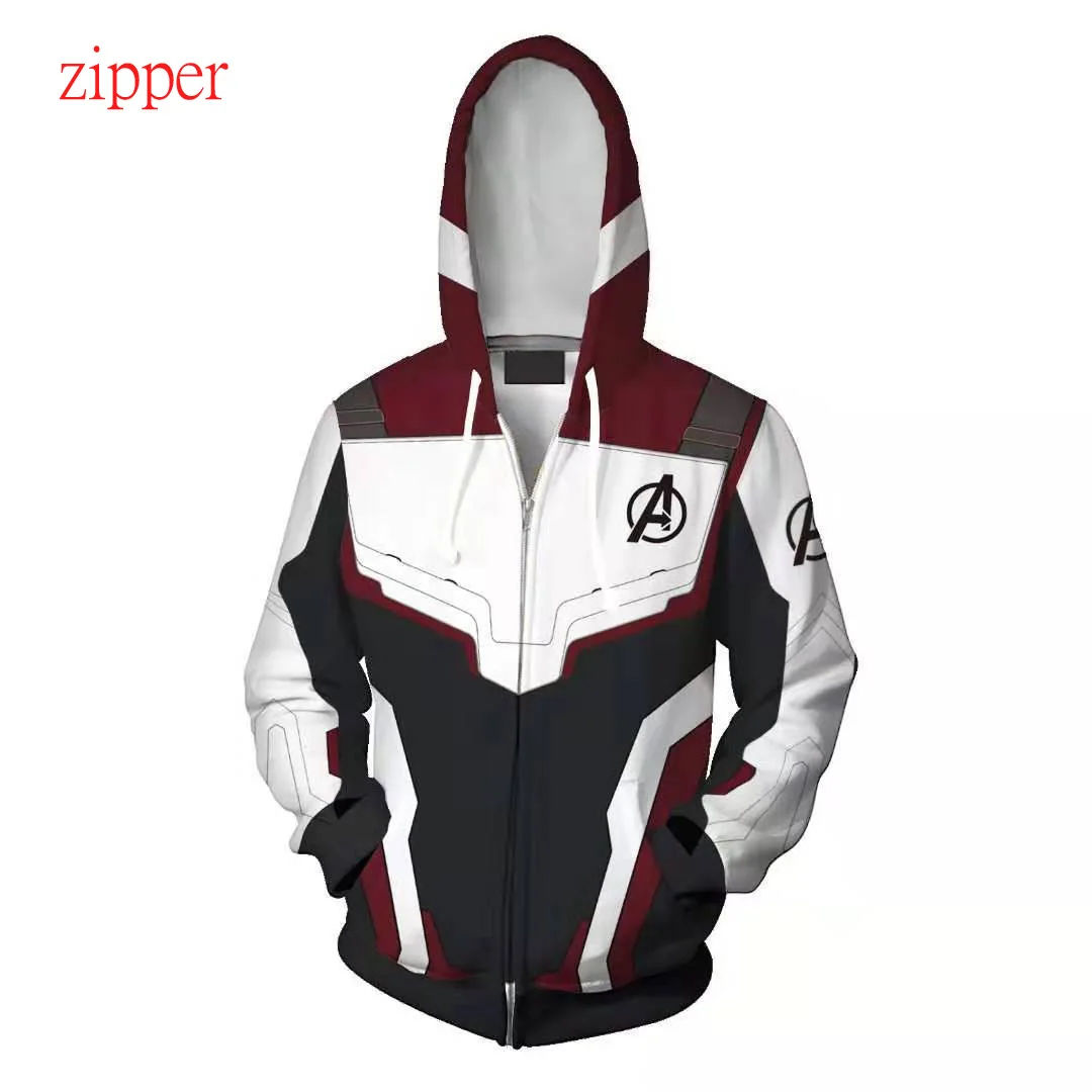 The Avengers 4 Endgame 3D Quantum Realm Iron Man Hoodie Men Captain America Costume Man/women Sweatshirt Jacket Superhero Zipper