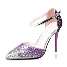 2016 New Fashion Sexy Women Silver Rhinestone Wedding Shoes Platform Pumps Red Bottom High Heels Crystal Shoes Gold Black Pink