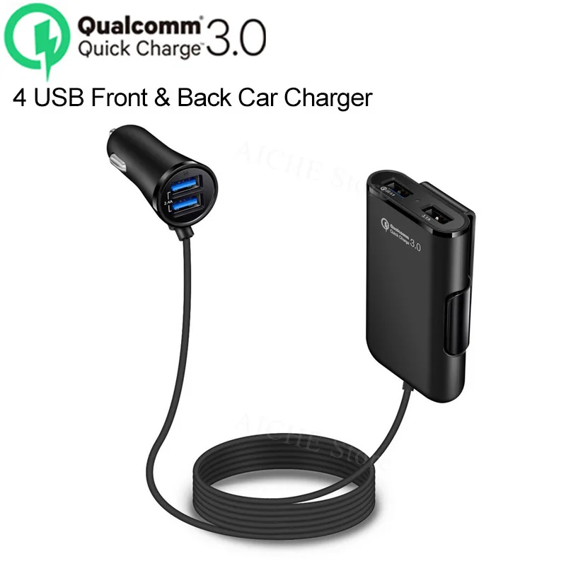 

4 Ports QC 3.0 USB Fast Car Charger stickers Accessories for Mitsubishi eclipse lancer 10 evo galant outlander 3 montero asx 2