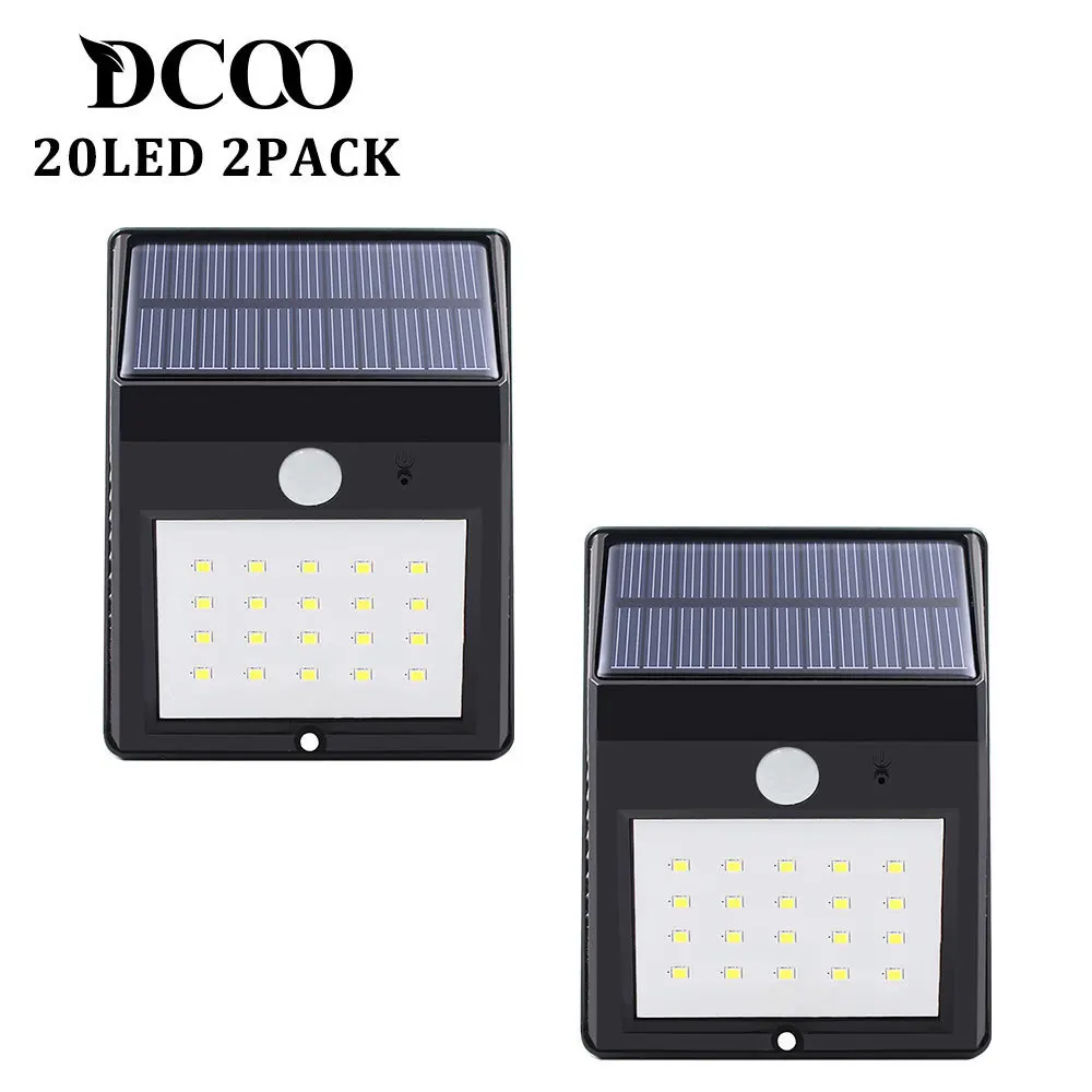

Solar Power Pir Lamp 20 LEDs Motion Sensor Outdoor Led Solar Light Bulb Waterproof Garden LED Lighting Solar Outdoor 2 Pieces