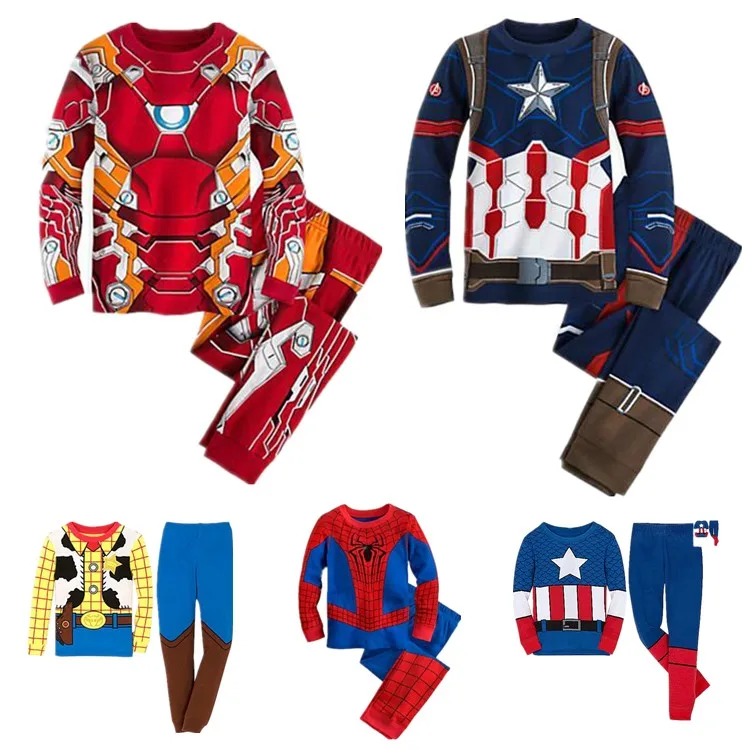 

Boy Pajamas Toddler Kids Summer Clothing Hero Children Pjs Cartoon T-shirts pants Sets 2T 3T 4T 5T 6T 7T