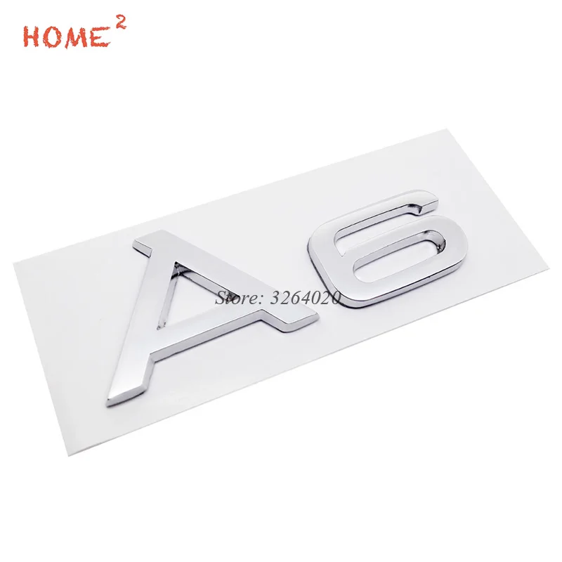 Car Accessories 3D Emblem Badge for A6 Logo Stickers Plastic Auto Decals Audi A4L A4 A3 A5 A6L Q3 Q5 B8 C6 S3 S5 Quattro | Автомобили и