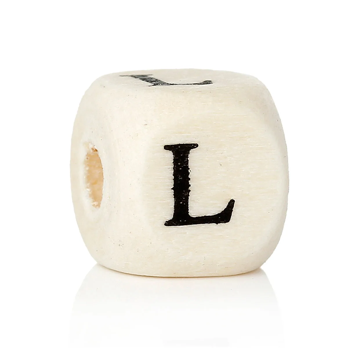 

Wood Spacer Beads Cube Natural Letter Pattern About 10mm( 3/8") x 10mm( 3/8"), Hole: Approx 4mm, 30 PCs new