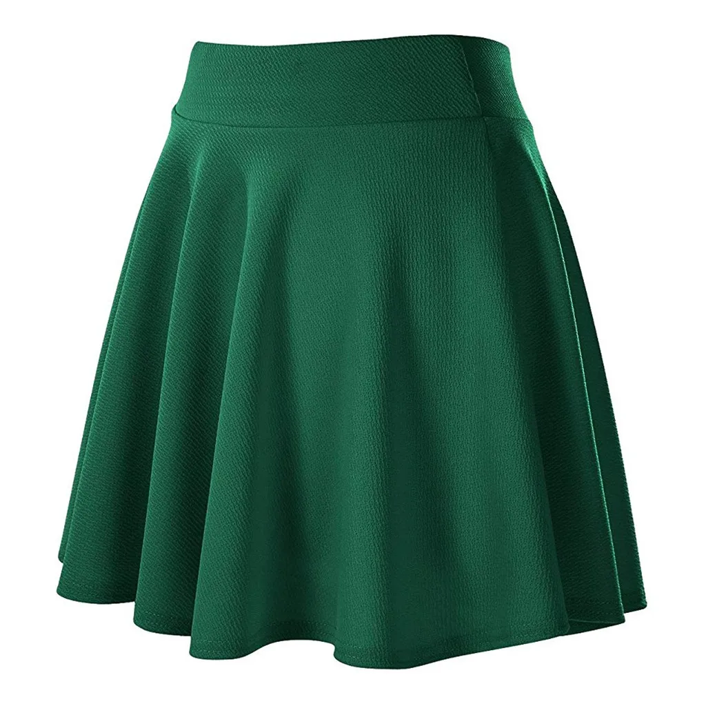 JAYCOSIN Женская юбка 2019 Топ Мода женщин сплошной цвет эластичная лента мини бальное платье 4,17