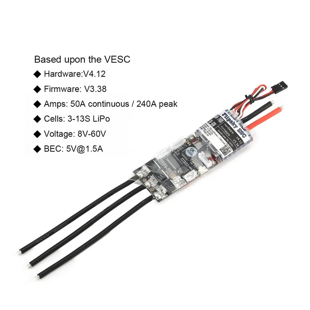 

HGLRC RC electric Skateboard ESC 50A V4.12 ESC Electronic Speed Control for Electric Skateboard RC Car Boat bike E-scooter Robot