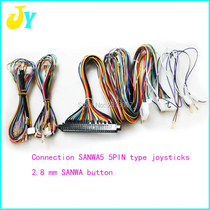 Джем-проволока жгут 28pin jamma loom подключение к Sanwa JLF-TP-8Y джойстик OBSF-30 кнопочная Аркада Игровая плата печатной схемы