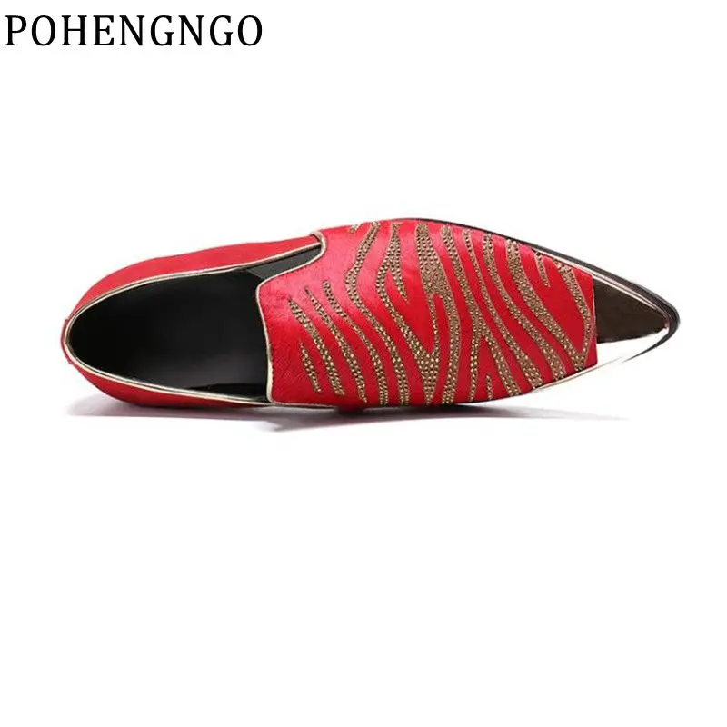 Luxury brands Red striped loafers Men Moccasins Smoking Slippers Men s Dress Shoes Wedding Party Flats shoes