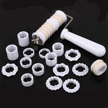 

Fondant Strip Ribbon Cutter Sugarcraft Cake Decorating Tools Plastic Cake Rolling Pin Embosser Roller Set Baking Tools D802