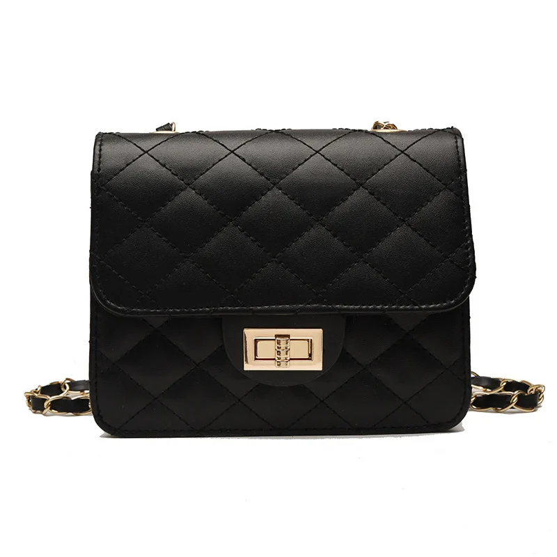 

2019 New Lattice Chain Women Leather Handbags Hand Bag Shoulder Messenger Fashion Texture Concise Handbag Crossbody Bags For Sac