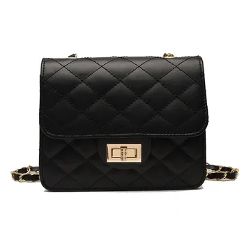 

2019 New Lattice Chain Women Leather Handbags Hand Bag Shoulder Messenger Fashion Texture Concise Handbag Crossbody Bags For Sac