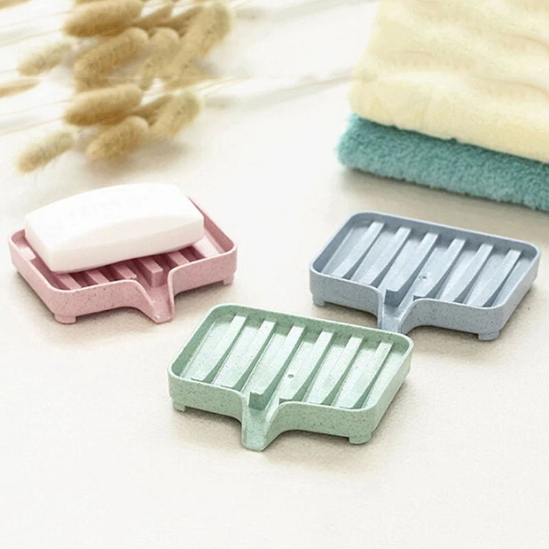 الملونة أطباق حمام الصابون حامل الحمام المنظم الإسفنج حامل لوحة صينية استنزاف البلاستيك صحن الصابون تخزين مربع