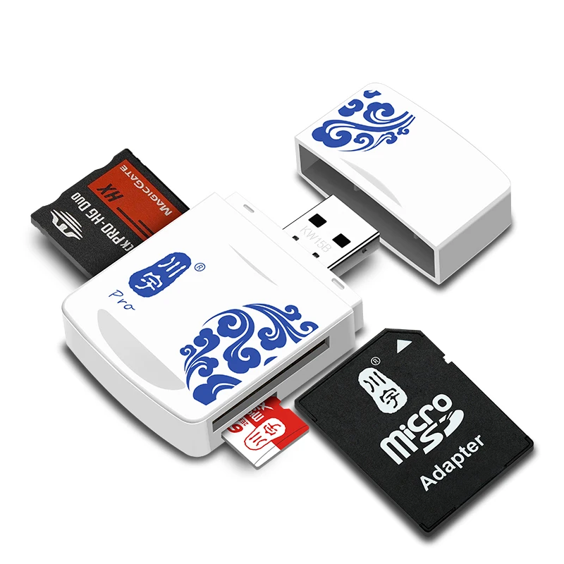 Кавау устройство для чтения Micro-SD карт 2,0 высокоскоростной usb-порт с TF SD MS слот для карты C285 Max Поддержка 128 GB устройство чтения карт памяти для