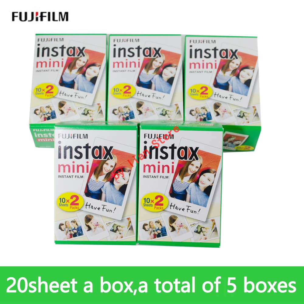 Оригинальная новая упаковка мини instax пленка 20-100 лист 3 inchesWhite Edge фото для Instax 9 7s 8 90 25 55 Share SP-1 mini9 камера