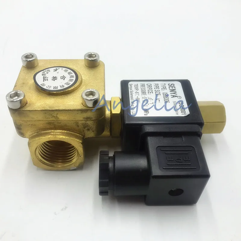 AC220V, DC24V/12 V G1/", 3/8", 1/" латунь Электрический электромагнитный клапан 232 psi воздушный компрессор нормально открытый