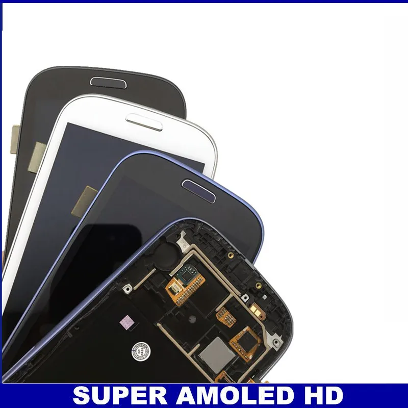 Супер AMOLED lcd S для samsung Galaxy S III S3 i9300 ЖК-дисплей сенсорный экран дигитайзер с рамкой Замена закаленное стекло