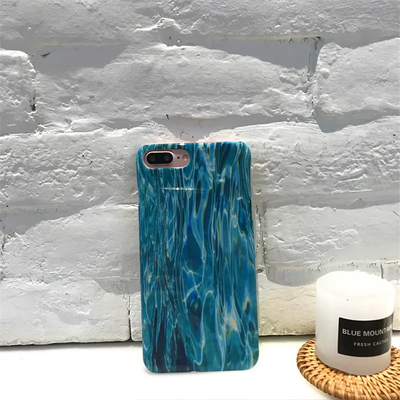 Water Glossy Phone Case For iPhone 6 7 8 Plus Case Cover For iPhone 6 Plus 7Plus 8Plus 6 s Plus 6s Cases Coque Capinha Shell TPU