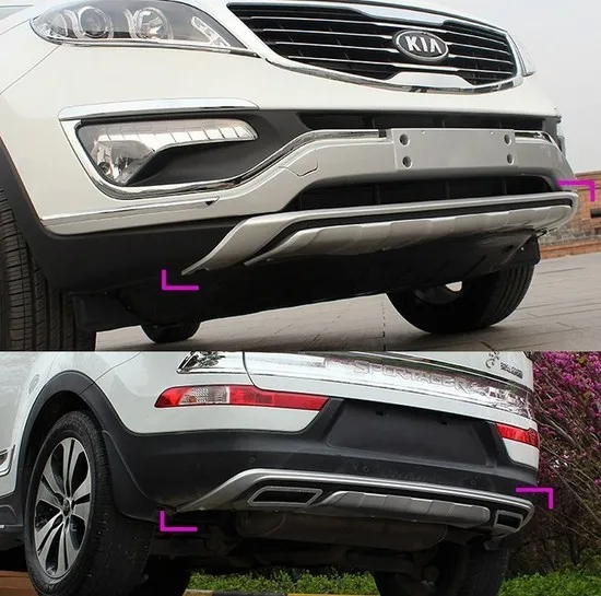 Complete set 2 pcs front & rear bumper guard protector cover plastic