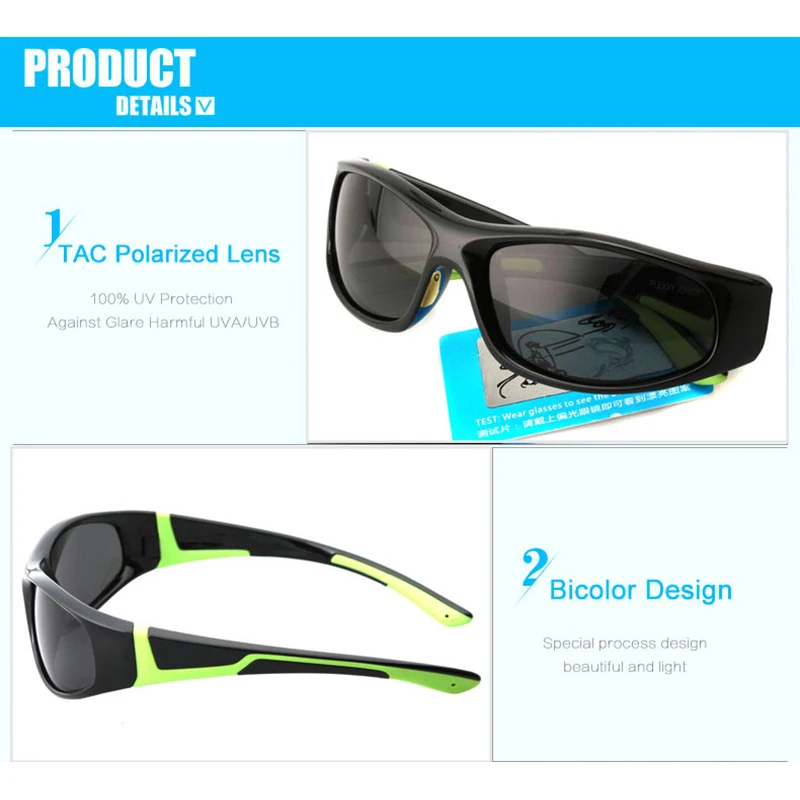 Kids Polarized Sunglasses for Safety Flexible Rubber JIANGTUN polarized sunglasses