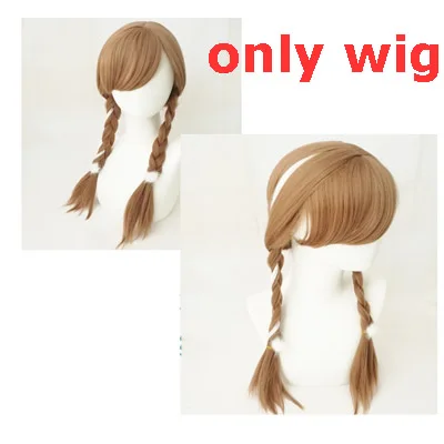 only wig Новинка; платье принцессы Анны и Эльзы для взрослых; костюм королевы и Анны; карнавальный костюм принцессы Эльзы для женщин; костюмы на Хэллоуин - Цвет: only wig