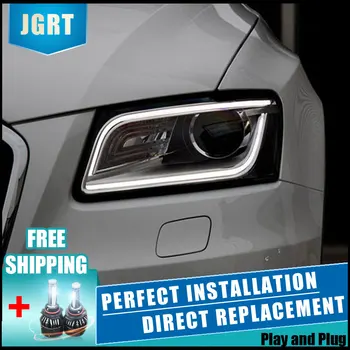 

2PCS LED Headlights For Audi Q5 2009-2016 Car Led Lights Double Xenon Lens Car Accessories Daytime Running Lights Fog Light