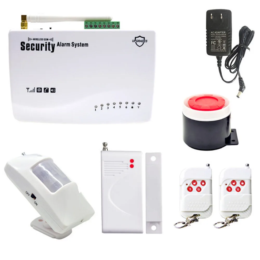 GSM Alarm System For Home Security System Wireless PIR/Door Sensor Antenna Burglar Alarm Home Alarm System Auto Dialing SMS Call