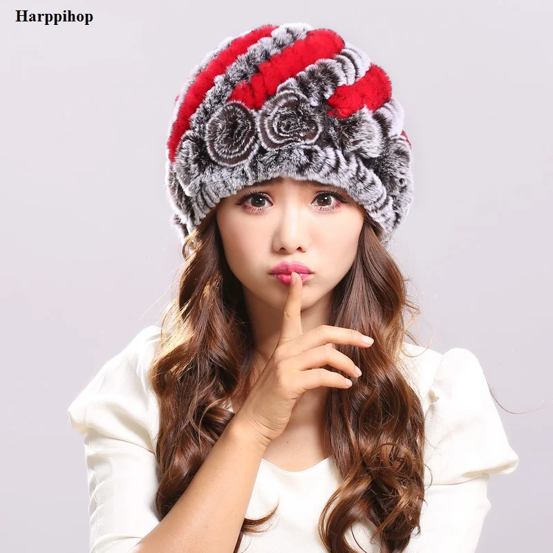

Top Sales 2017 New Women Winter Fashion Fur Hats Rex Rabbit Fur Caps Female Warmer Elegant Party Headwear Beanies