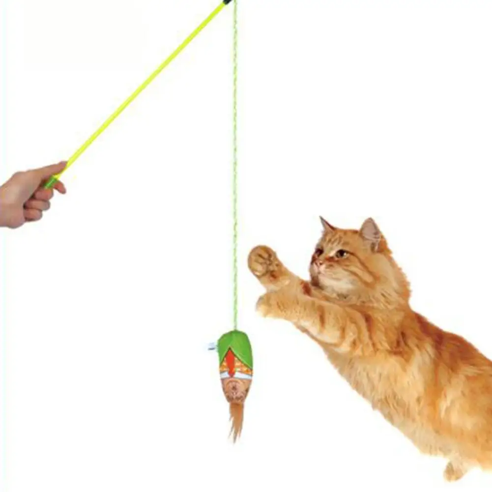 Ни один забавный Catnip Интерактивная палочка-Дразнилка для кошки игрушка