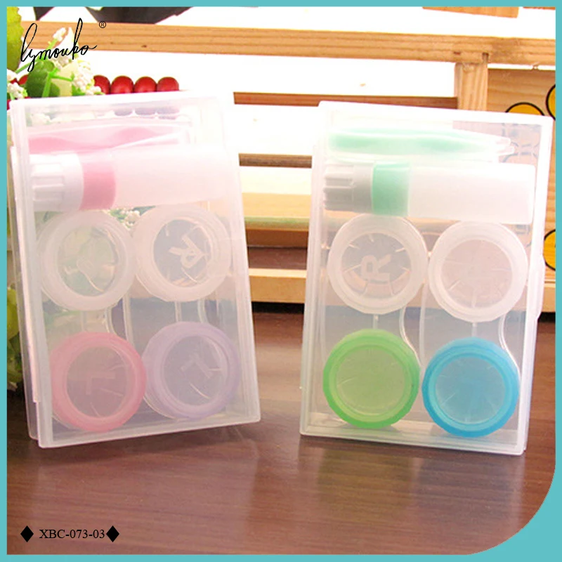 

Lymouko Transparent Sets with 2pcs Double Box Travel Contact Lens Case Holder Container Lenses Box Eyewear Accessories
