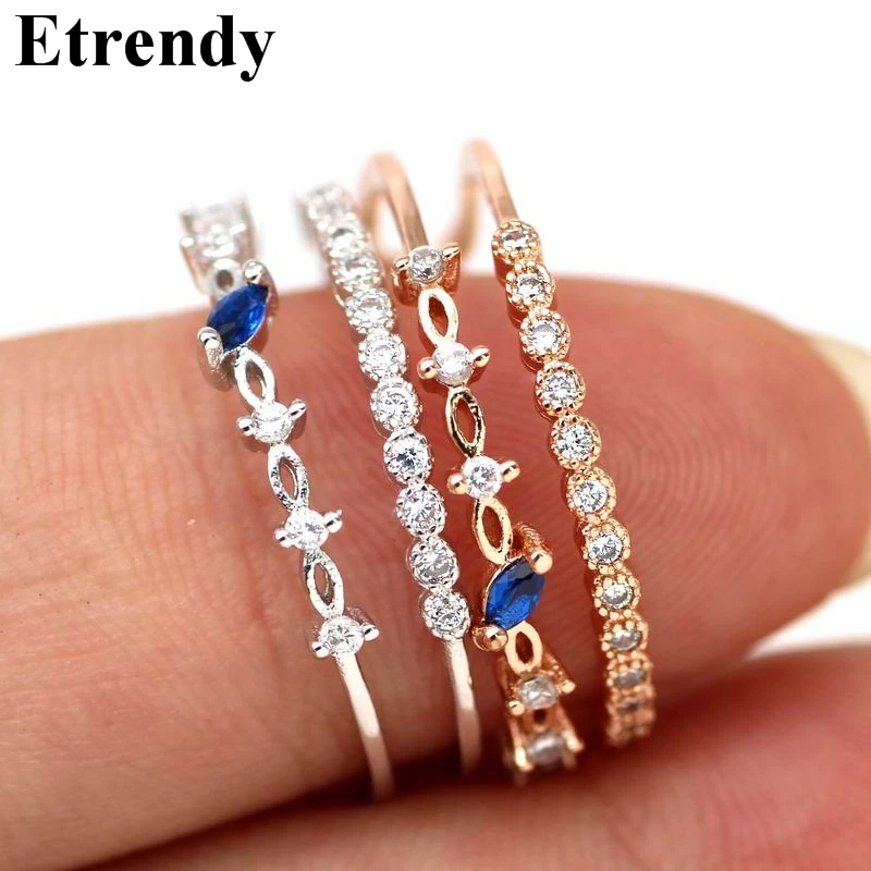 Женское модное кольцо для пальцев, регулируемые двухслойные кольца, ювелирные изделия из розового золота, нежные вечерние аксессуары, бижутерия, подарок