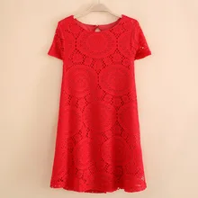 Gran venta primavera otoño mujer moda Vintage bohemio encaje rojo negro blanco pequeño código vestido fiesta noche elegante Midi vestidos
