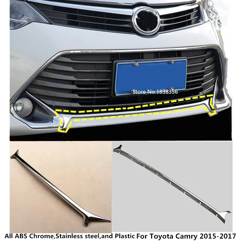 

For Toyota Camry 2015 2016 2017 Car styling cover protection Bumper engine trim Front bottom Grid Grill Grille hood edge 1pcs