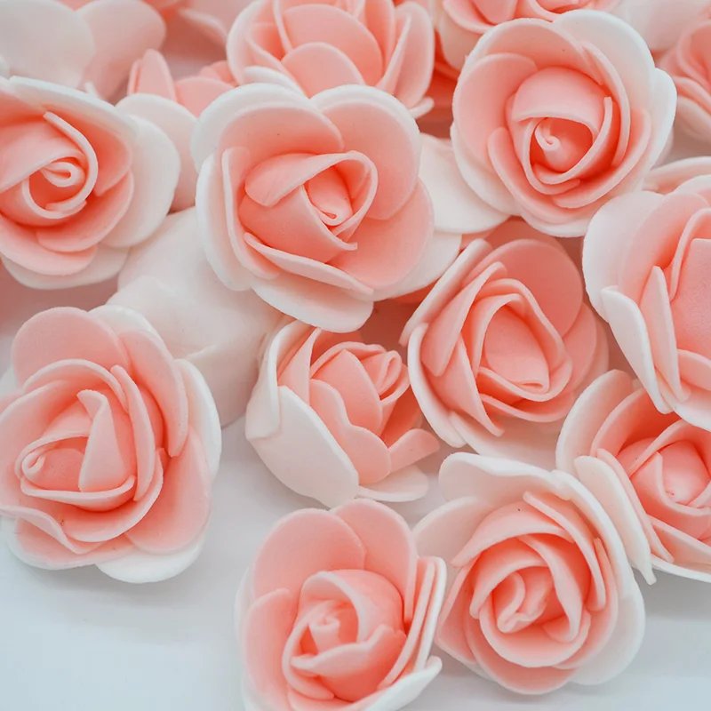 50 шт./лот, искусственные цветы из пенополиэтилена, розы, Цветочная головка, свадебное украшение для дома, для скрапбукинга, Подарочная коробка, сделай сам, гирлянда