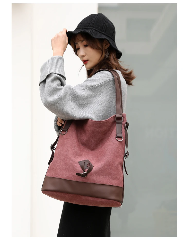 Винтажная холщовая женская сумка, Повседневная сумка с подкладкой, Большая вместительная женская сумка, Студенческая сумка через плечо