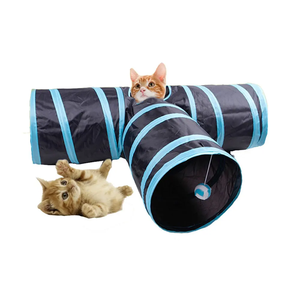 1 шт. складной туннель скучающий кот игрушки для домашних животных отверстие игрушка мяч Кот, щенок, котенок, кролик(3-Way