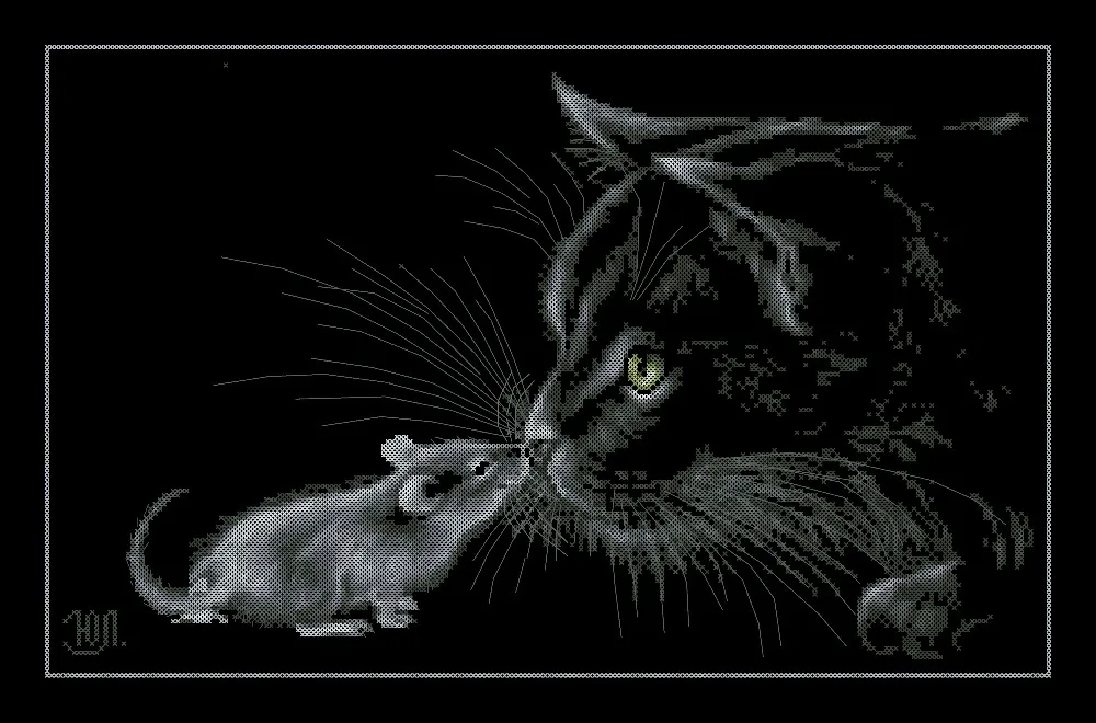 Кошка и мышь вышивка крестом посылка животное 18ct 14ct 11ct черная ткань хлопок нить вышивка DIY рукоделие