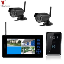 YobangSecurity 7″ TFT LCD Wireless Video Door Phone Doorbell Video Door Entry Systems Kit With 2x Outdoor Surveillance Camera