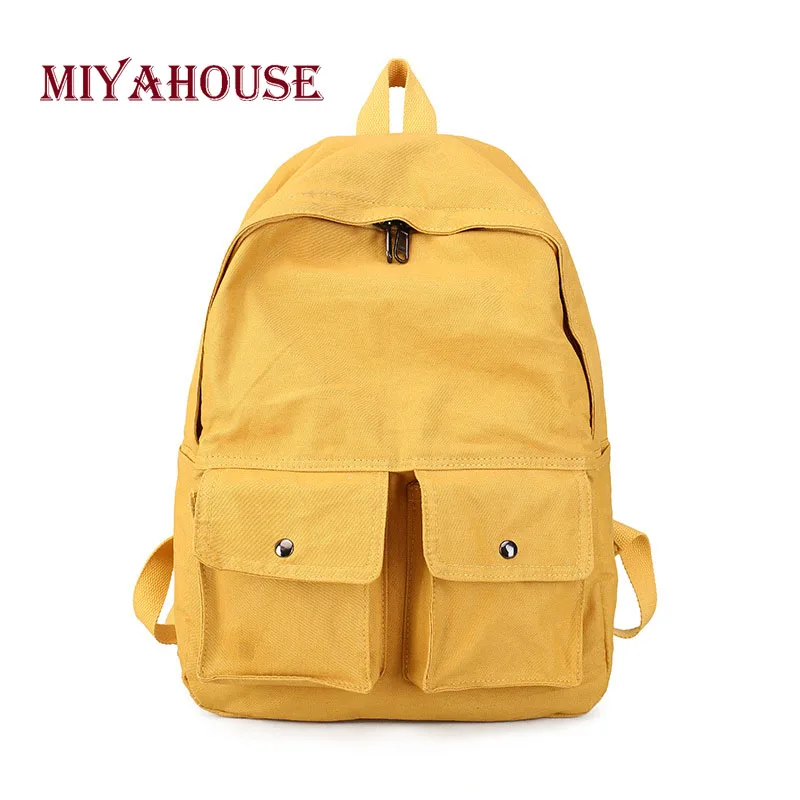 

Miyahouse High Quality Backpack For Women Sweet Style Canvas Material Rucksack For Female Candy Color Simple Backpack For Women
