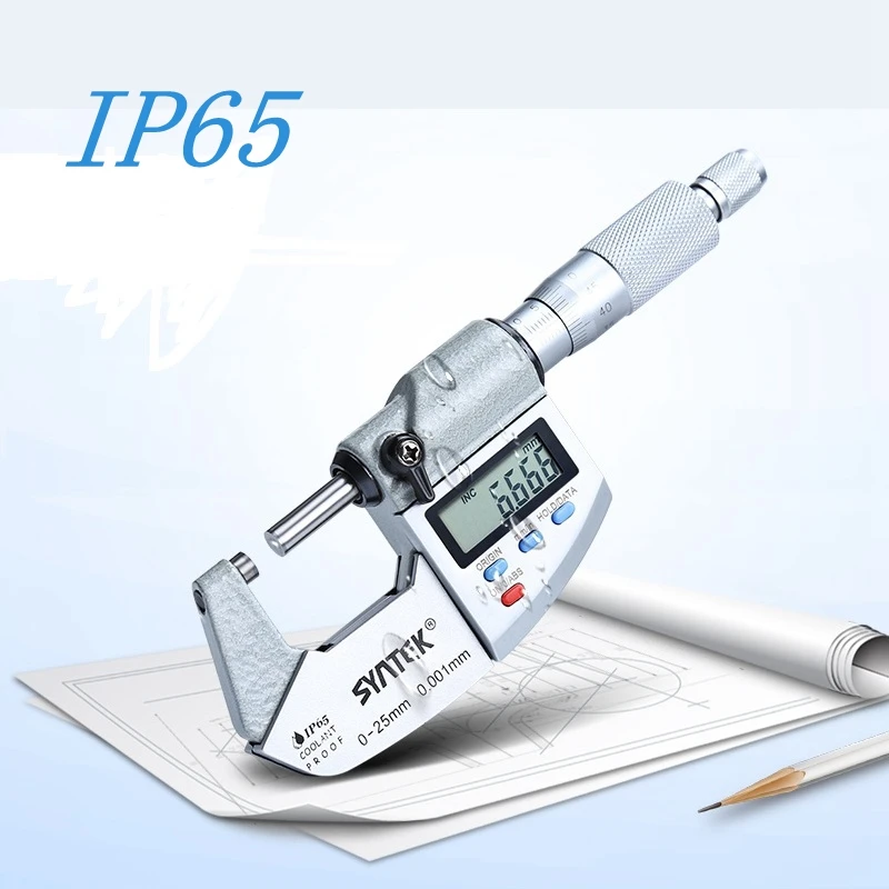 

0.001mm IP65 Electronic Micrometer 0-25-50-75-100mm Waterproof Digital Outside Caliper Micrometers Thickness Gauge Meter Tools