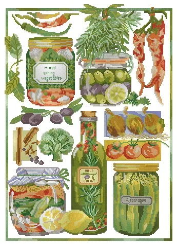 

Needlework 11CT 14CT 16CT 18CT Cross Stitch, DIY Count Cross Stitch, Embroidery Set,Vegetable and fruit jam