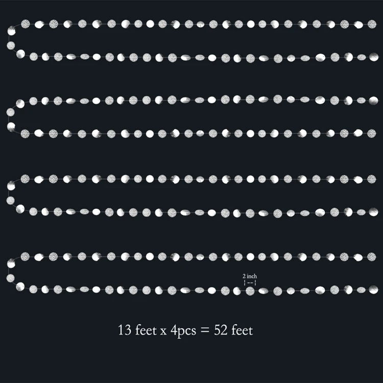 4 м яркие золотые серебряные бумажные гирлянды круглые струнные баннеры Свадьба День Рождения Вечеринка дома настенный украшения детский душ сувениры