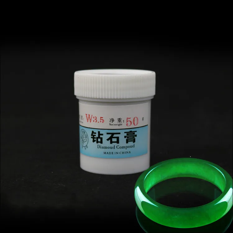 Jade agato švitrinio šlifavimo pasta gintaro veidrodinė poliravimo pasta vandenyje tirpi gręžtuvas gipso W3.5 50 gramų ąsotis