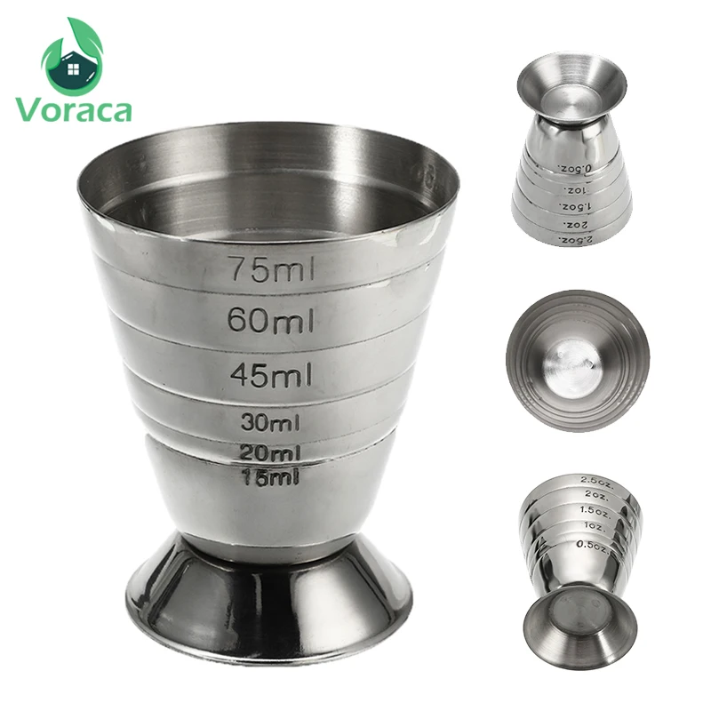 

Stainless Steel Measuring Cup Cocktail Tools Bar Jigger Cup w/ml/oz Tbsp Measurement Unit Milk Coffee Mixer Drink Mix Mug