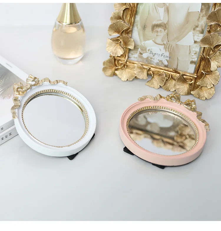 Портативный Макияж небольшое круглое зеркало смолы чехол карманное зеркало ретро лук зеркальный домашний декор Красота аксессуары