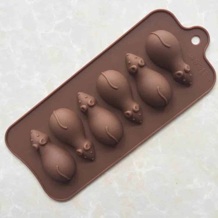 

Baking Tools 6 3D little mouse Fondant Mold Silicone Chocolate Cake Candle Decorating DIY Mould